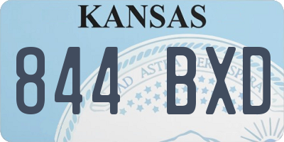 KS license plate 844BXD