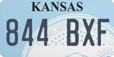 KS license plate 844BXF