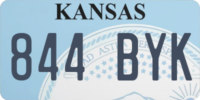 KS license plate 844BYK