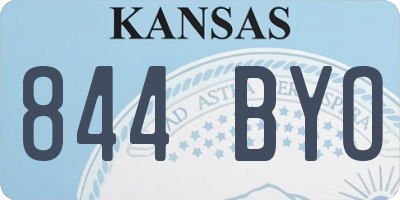 KS license plate 844BYO
