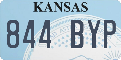 KS license plate 844BYP
