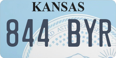 KS license plate 844BYR