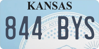 KS license plate 844BYS
