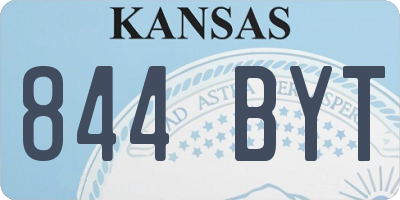 KS license plate 844BYT