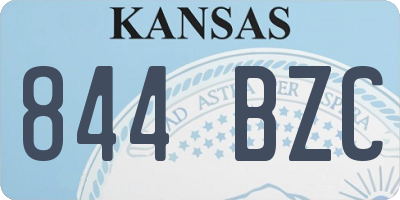 KS license plate 844BZC