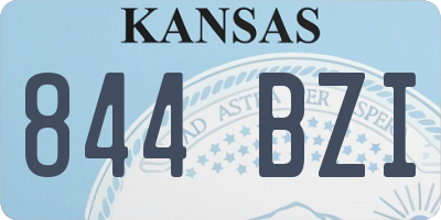 KS license plate 844BZI