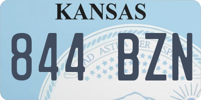 KS license plate 844BZN