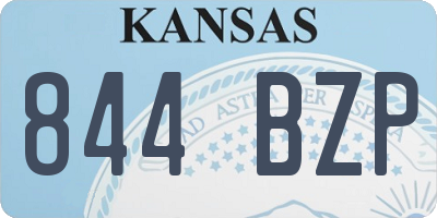 KS license plate 844BZP