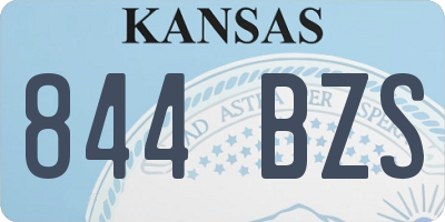 KS license plate 844BZS