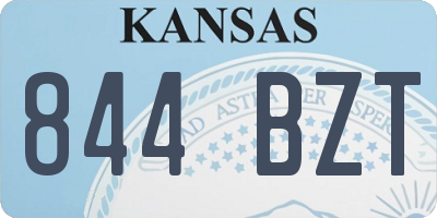 KS license plate 844BZT