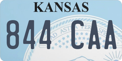 KS license plate 844CAA