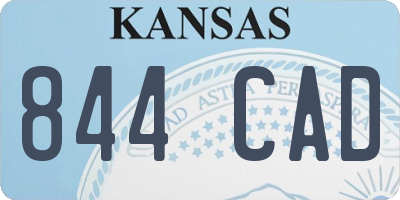 KS license plate 844CAD