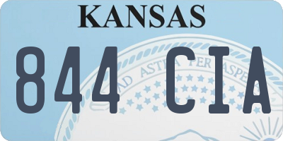 KS license plate 844CIA