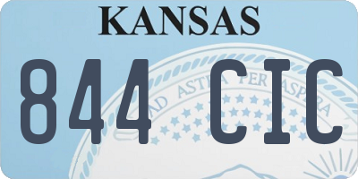 KS license plate 844CIC