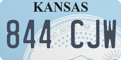 KS license plate 844CJW