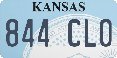 KS license plate 844CLO