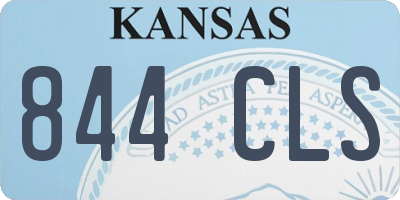 KS license plate 844CLS