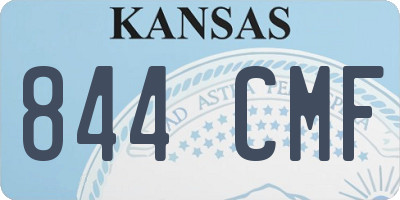KS license plate 844CMF