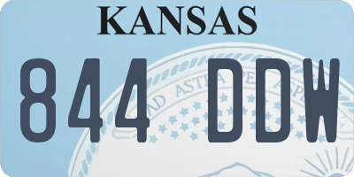 KS license plate 844DDW
