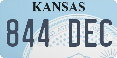 KS license plate 844DEC