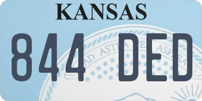 KS license plate 844DED