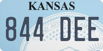 KS license plate 844DEE