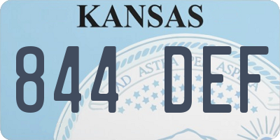 KS license plate 844DEF