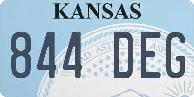 KS license plate 844DEG