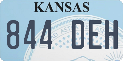 KS license plate 844DEH