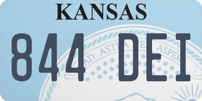 KS license plate 844DEI