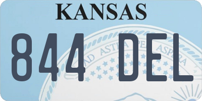 KS license plate 844DEL