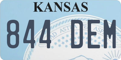 KS license plate 844DEM