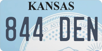 KS license plate 844DEN
