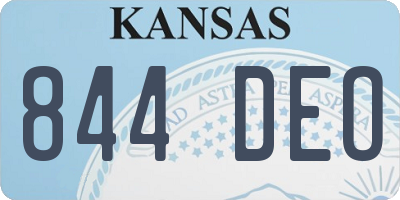 KS license plate 844DEO