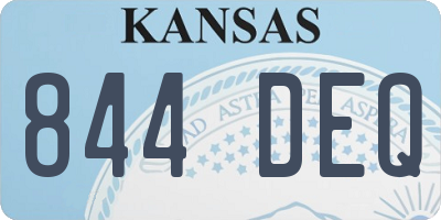 KS license plate 844DEQ