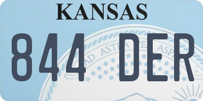KS license plate 844DER