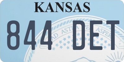 KS license plate 844DET