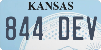 KS license plate 844DEV