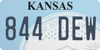 KS license plate 844DEW