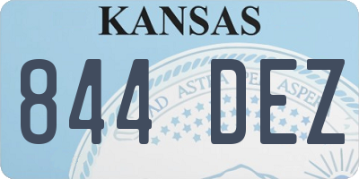 KS license plate 844DEZ