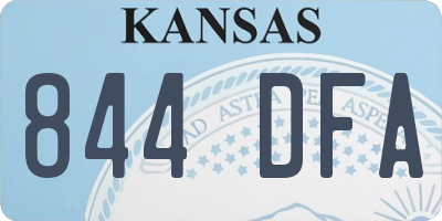 KS license plate 844DFA