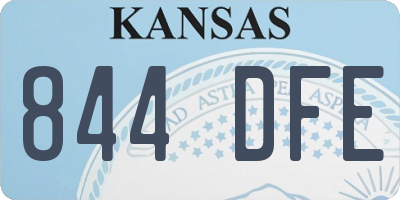 KS license plate 844DFE
