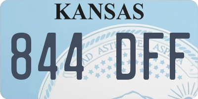 KS license plate 844DFF