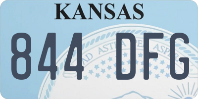 KS license plate 844DFG