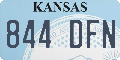KS license plate 844DFN