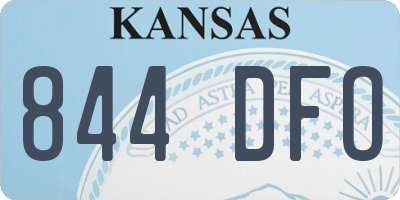 KS license plate 844DFO