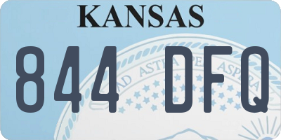 KS license plate 844DFQ