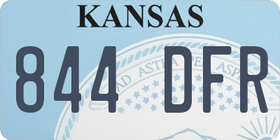 KS license plate 844DFR
