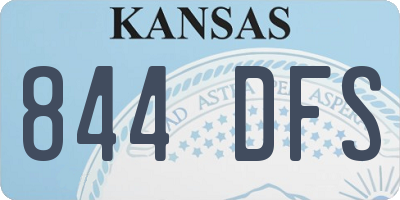 KS license plate 844DFS