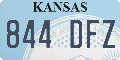 KS license plate 844DFZ